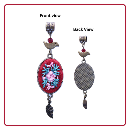 KOMAXCO Embroidered Pendant Necklace Set Vintage Floral Jewelry for Women Men - Picture 15 of 19