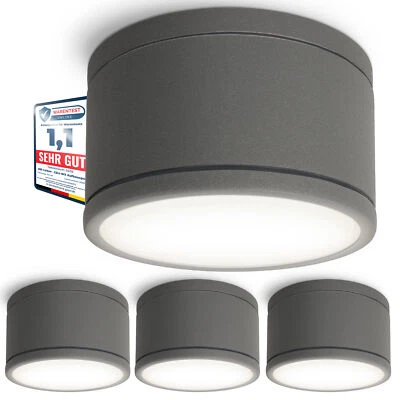 SSC-LUXON 4er Set Spot Aufbaustrahler IP44 für Außen & Bad + GX53 LED neutralweiß 3W 230V