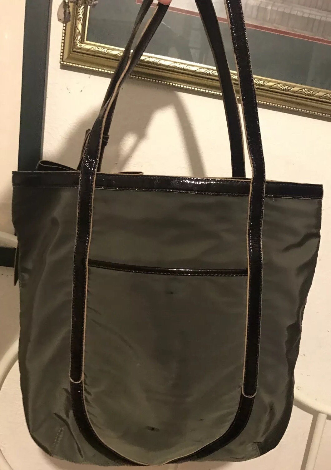 PONY BORSA A MANO BORSETTA BORSETTA BORSA TOTE LOVE microfibra LG argento con borchie shopper Mustang*