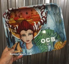 New OCB Cigarette Papers Brand Metal Rolling Tray 14" x 11" Artwork Series Large