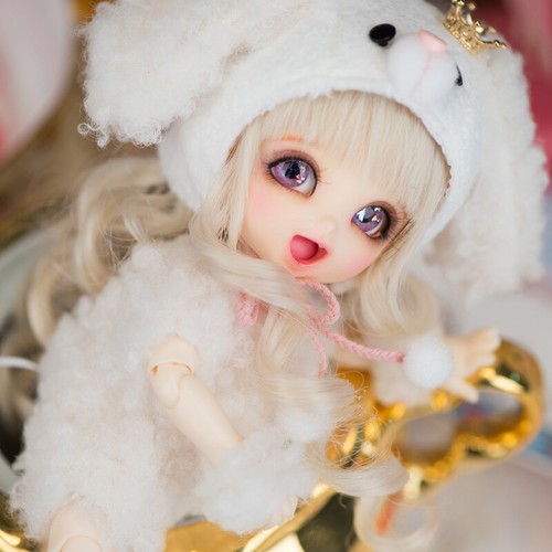 Mini 1/8 BJD SD bambola SET COMPLETO parrucca trucco viso ragazza risata palla articolata corpo occhi - Foto 3 di 10