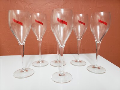 G.H. MUMM Champagne Flute Glass 4 Oz Wine Reims Set 6 Vtg Grand Cordon Maison 