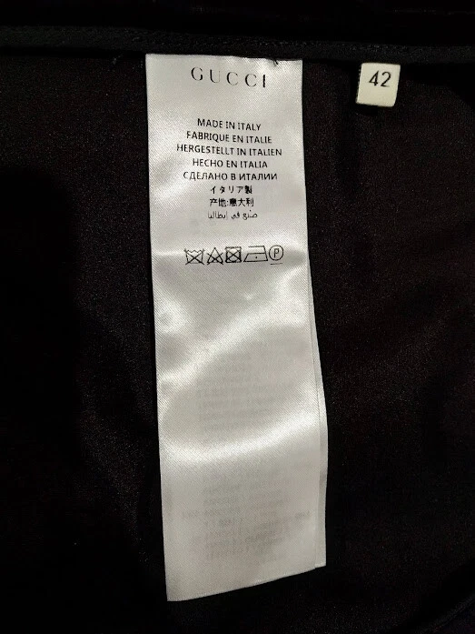 🆓US🛃 GUCCI Vestido de terciopelo negro con encaje IT 42 Foto 4 de 4