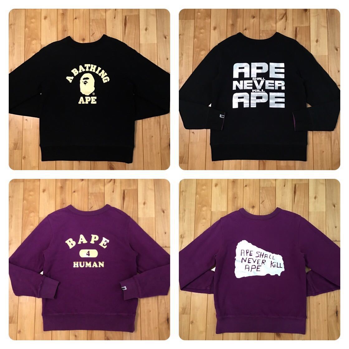 【A BATHING APE】2色展開 COLLEGE MONOGRAM LOGO SWEATSHIRT COLLEGE MONOGRAM LOGO HALF ZIP RELAX FIT CREWNECK SWEATSHIRT