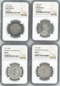 Commemorative-Half-Dollars-NGC-Graded-Columbian-Pilgrim-BTW-Washington-Carver