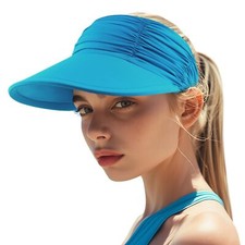 Women's Sun Visor Hat Wide Brim Summer UPF 50 UV Protection Visor Hat Adjust...