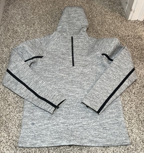 Lululemon Stratum Hoodie Mens Medium Heathered Space Gray Full Zip Jacket - Picture 2 of 5