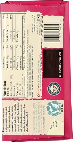 Chocolove Premium Dunkle Schokolade Himbeeren Riegel 3,1 Oz 4er Pack - Bild 2 von 4