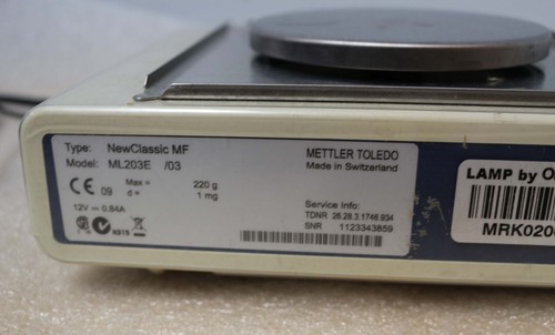 Mettler Toledo ML203E/03 NewClassic MF Balance 1 mg, 220 g máx. - Imagen 4 de 6