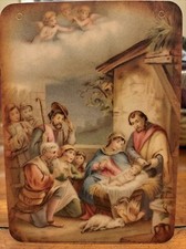 Christmas Wall Decor Holiday Vintage Style Die Cut Cardboard 5.5 X 7.5