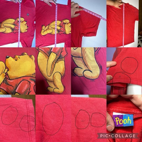 Vintage 90s Winnie The Pooh Red Disney Graphic T-Shirt Butterfly Adult L - Picture 4 of 4