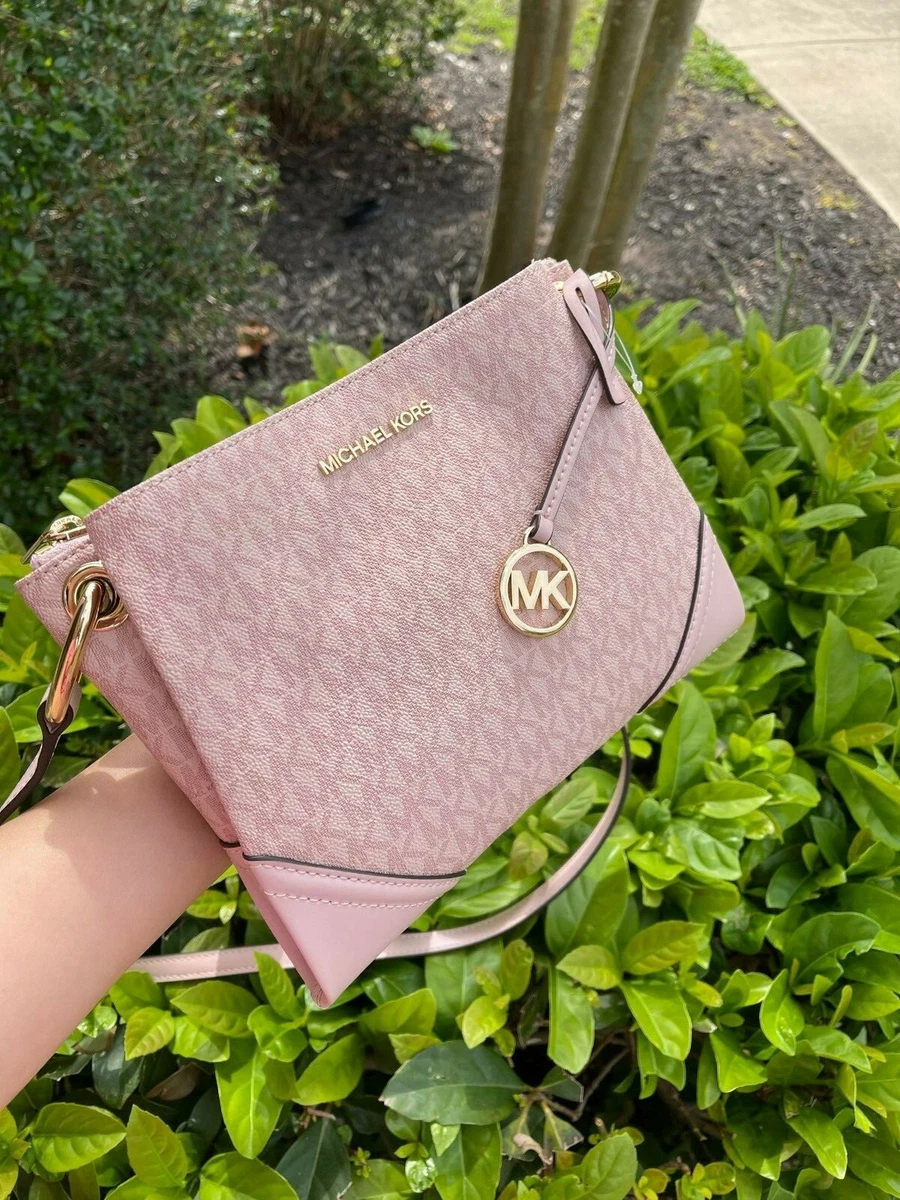 Michael kors medium carryall tote vanilla mk signature ballet pink sale