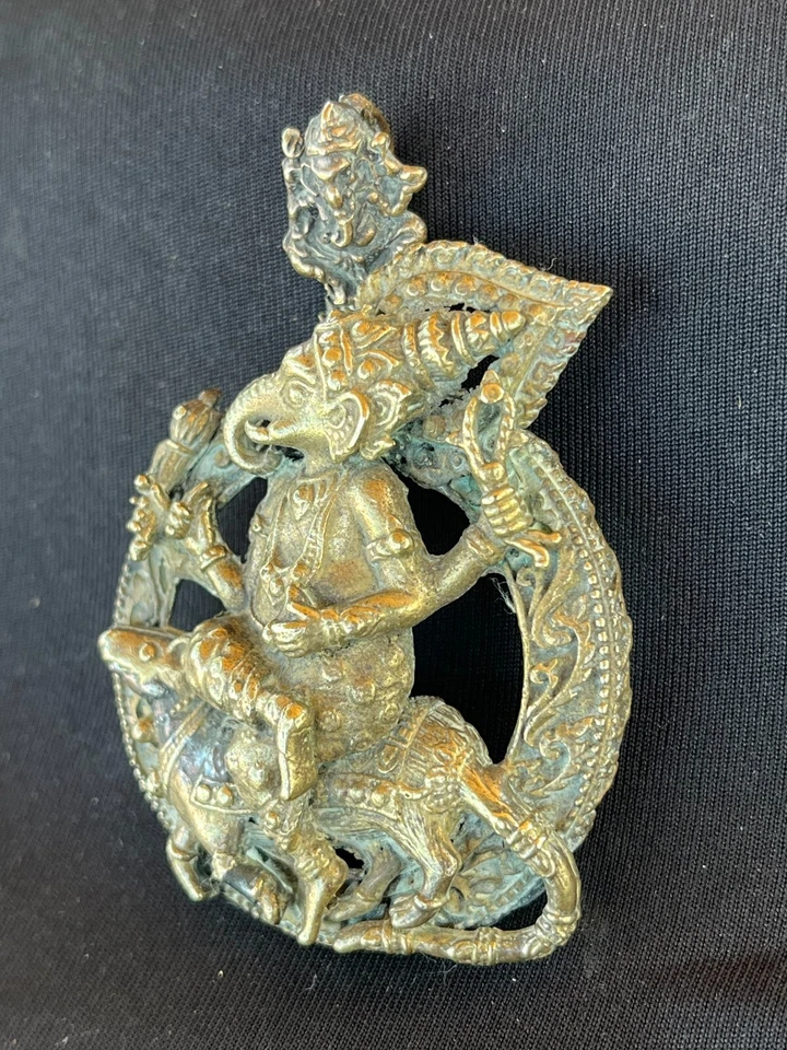 СТАРАЯ ПОДВЕСКА GANESHA ИНДУИСТСКИЙ БОГ АМУЛЕТ, УДАЧИ И ХОРОШЕГО БИЗНЕСА - Изображение 4 из 4