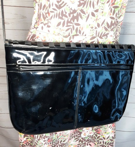 Vintage Patent Leather Shoulder Bag La Borsa Made in Hong Kong Genuine Leather - Picture 3 of 12