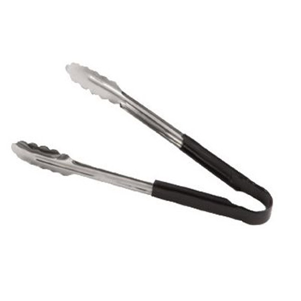 Tablecraft 3716BK FOOD SAFE 16"" Black Vinyl Coated Tong Catering Serving Tong