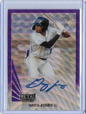 2019 Leaf Metal GREG JONES Throwback Purple Wave Prismatic Auto RC 12/15 Rays