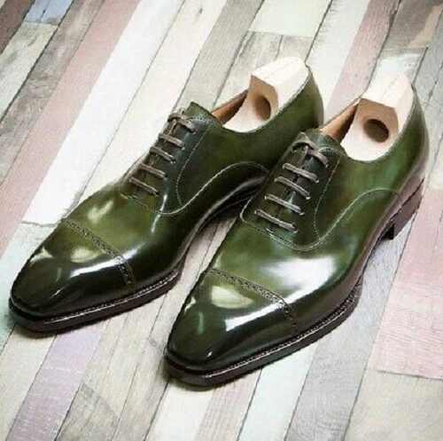 Mens green store oxford shoes