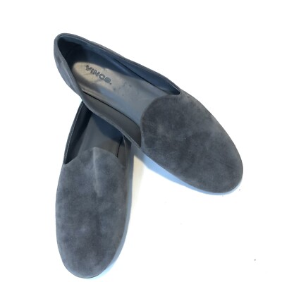 Vince Milo Suede Leather Slip On Loafer Flats Womens size Gray Grey  Shoes