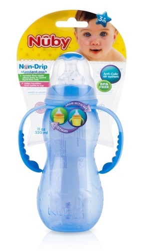 Nuby 2-stufige Babyflasche mit abnehmbarem Griff - Anti-Colic - tropffrei - BPA-frei - Bild 14 von 16