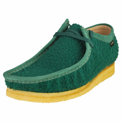 green suede wallabees