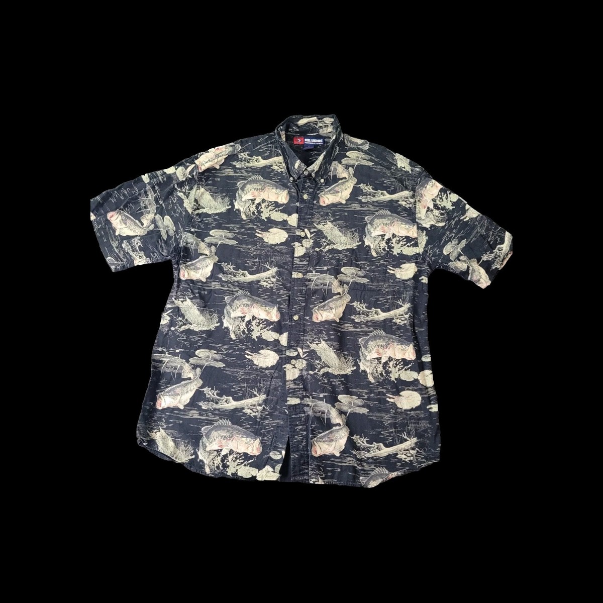 Chemise Homme Reel Legends Pêche - Taille XL - Bleu Imprimé Poisson - Performance