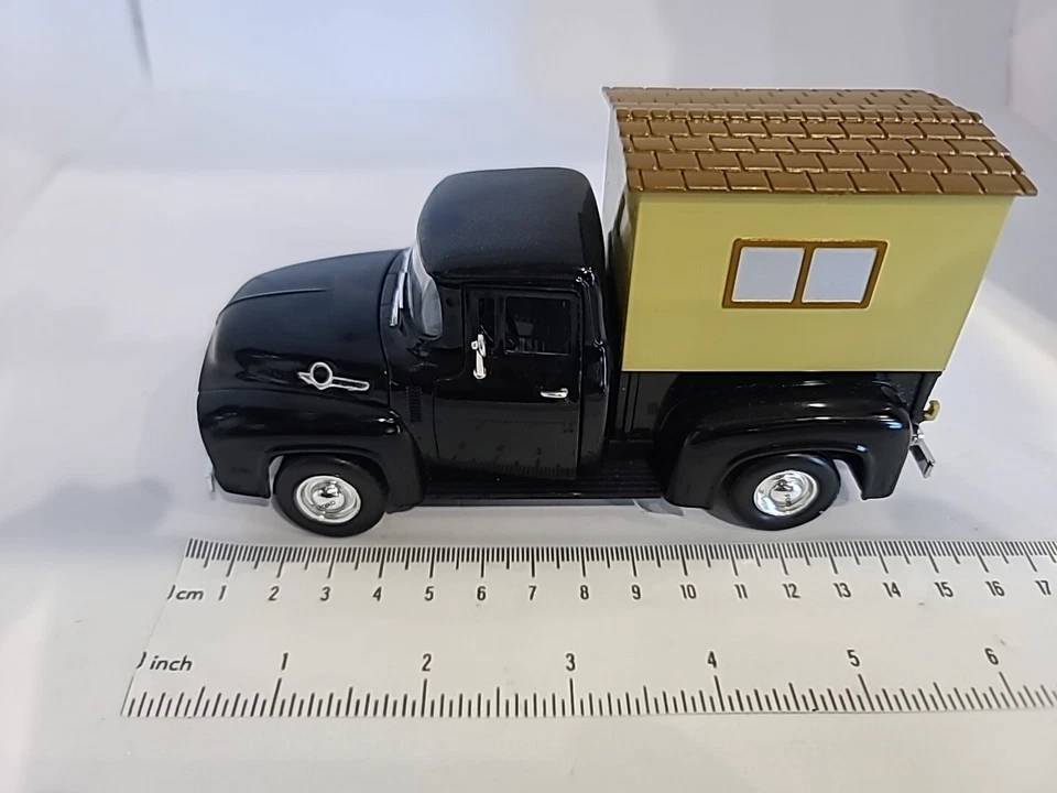 1956 Ford F 100 Pickup Camper Black Tan 1 32 Diecast National Motor Museum Mint - Image 2 of 4