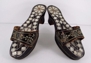 Ancien Socques Kobkab Sabot Qabqab Ragabouz Mariage Hammam Nacre Bois C770 Ebay