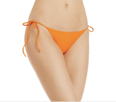 Jade Swim Women's $90 Tie String Bikini Bottom Nectar Orange Size L
