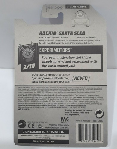 2020 Hot Wheels Experimotors 2 Rockin' Santa Sled Silver & Gold Carbonator 2021 - Picture 6 of 11