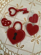 Longaberger Hearts Basket Tie -Ons - Felt