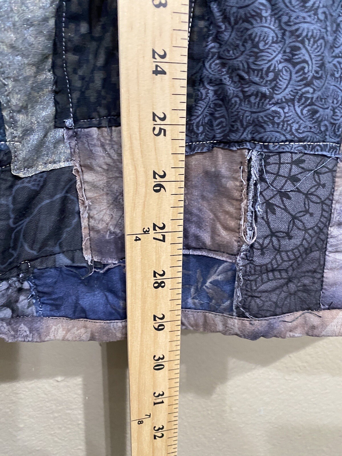 Vintage Handmade Patchwork Jacket Frog Dark Tones… - image 10