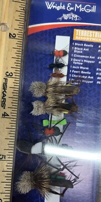 3PC Wright & McGill Terrestrial Flies Assortment Pack 9ct Beetle Ant Hopper