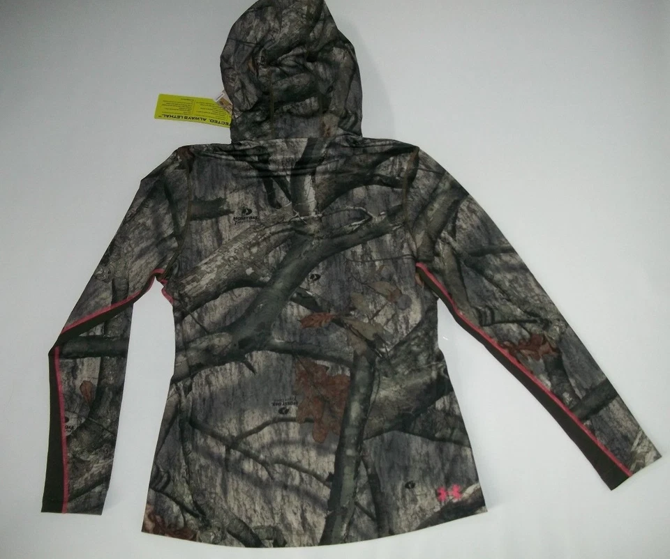 UNDER ARMOUR Coldgear MOSSY OAK CAMO Hooded EVO Hunting SHIRT Womens Size XL NEW - Image 4 of 4