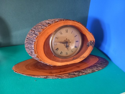 ADELAIDE GENUINE AUSTRALIAN MULGA CLOCK WIND UP AUSWOOD RETRO SHAPE ...