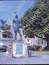 1971 Slide Couple Massasoit Sculpture Cryus Edwin Dallin Plymouth MA #9102