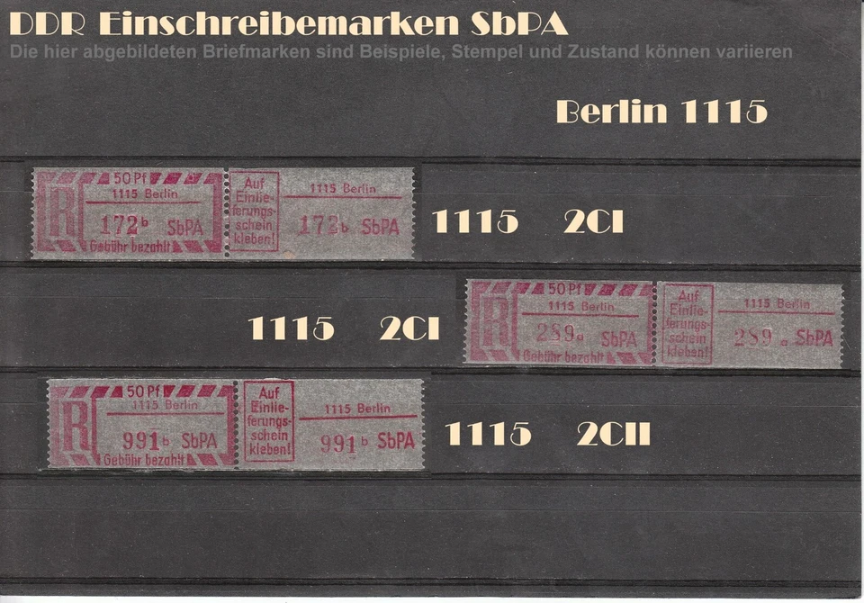 DDR R-Zettel SbPA Einschreibemarken BERLIN 1114 bis 1199 postfrisch ** LOT - Bild 2 von 4