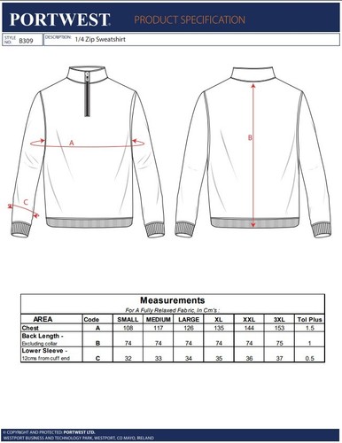 PORTWEST Mens Sweatshirt Jumper Jersey Pullover Sweater Safety Work Casual Top - Picture 2 of 6