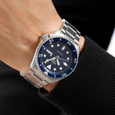 Seiko 5 Sport Automatic Watch Blue Dial Stainless Steel Men's