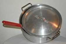 Large  Aluminum Fish Fryer with Basket  LID Cookware Cook Food Campfire EUC