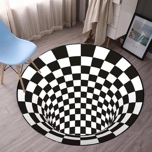 3D Printed Modern Round Vortex Illusion Living Room Rug Carpet Floor Door Mat US - Picture 5 of 30