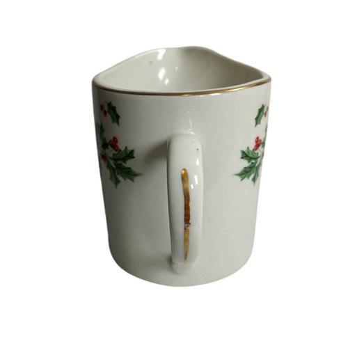 Gibson Everyday China Holly Berries Christmas Creamer Gold Trim - Picture 3 of 5