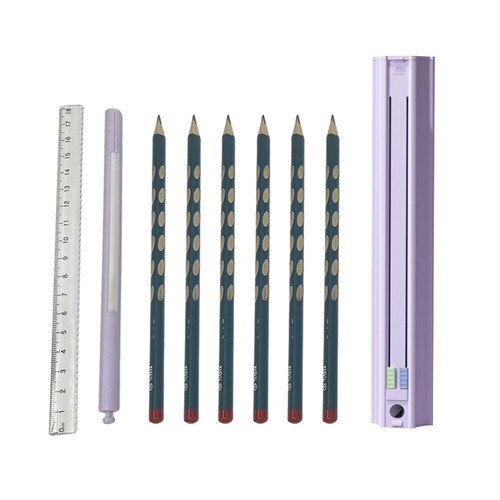 NBX Pencil Box Hexagonal with 6 Pencils with Earaser Hard Pen Case Storage Z6E3 - 第 1/12 張圖片