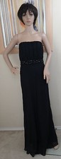  A.B.S. COLLECTION by ALLEN SCHWARTZ black strapless silk gown beaded dress,4
