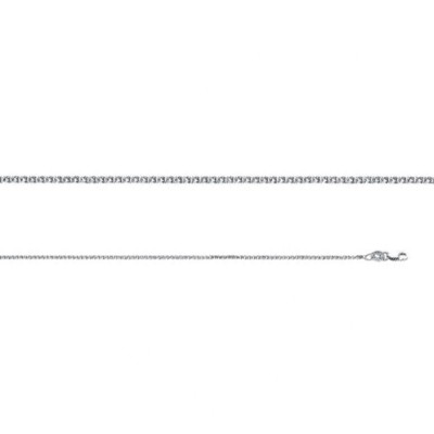 Flache offene Weizenkette Halskette 14 Kt massives italienisches Weißgold 1,2 mm Cadena de Oro