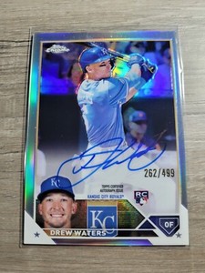 2023 Topps Chrome Drew Waters Rookie RC Auto Refractor /499 #RA-DW Royals
