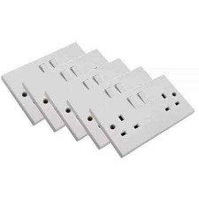 13A Double Sockets White Switched Mains Electric 2 Gang 13 Amp Twin Plug Outlet