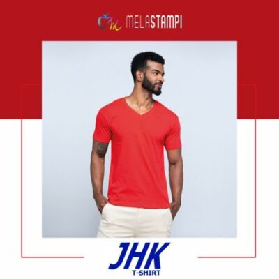Basic T-Shirt V-Ausschnitt 100% Baumwolle Herren T-Shirt JHK
