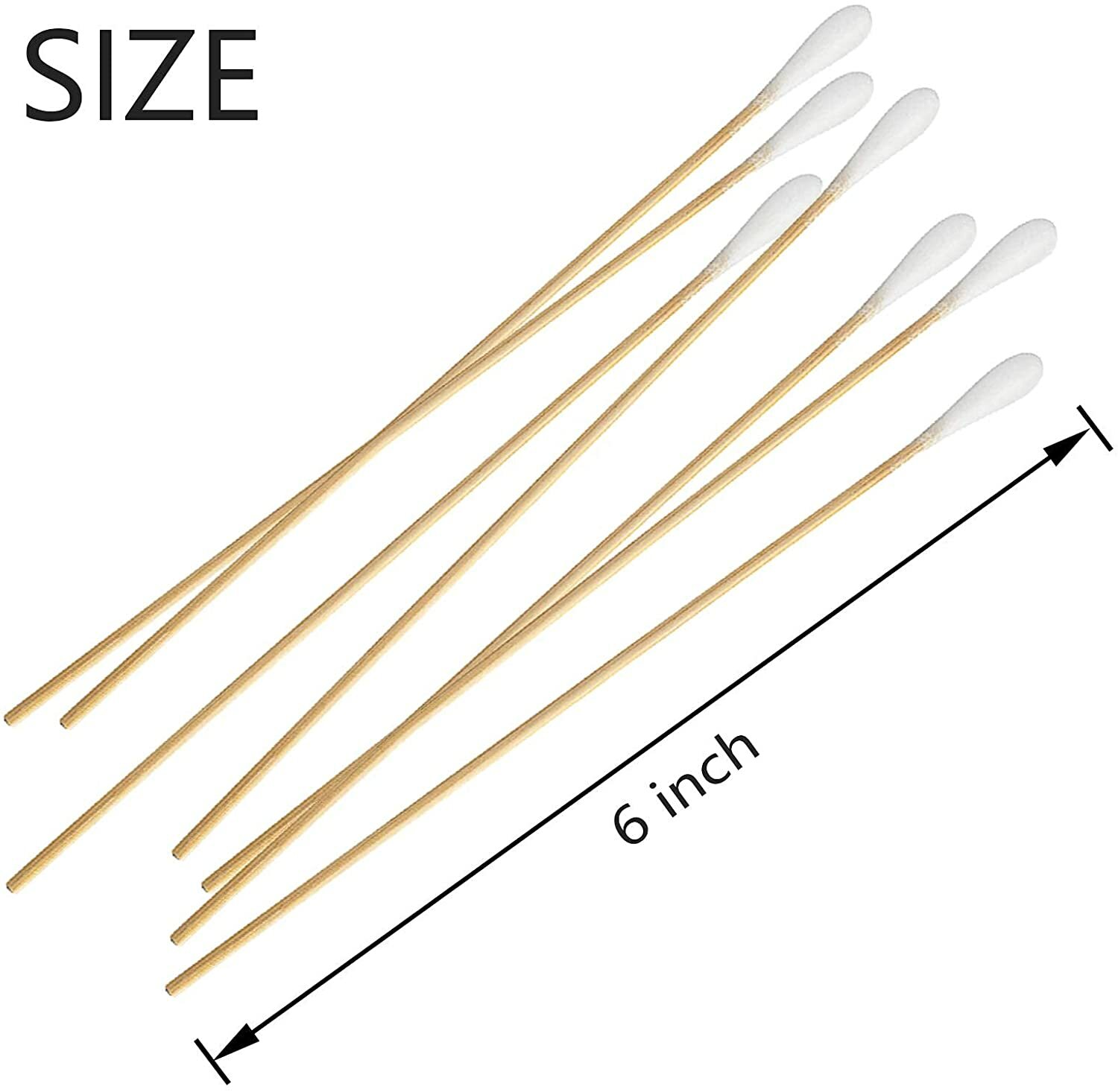 3000pcs Long Wooden Cotton Swabs, Qtip Swabs 6" Extra Long Wood Handle