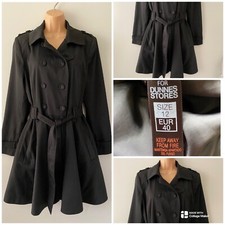 Dunnes Stores Women’s Coat Black Lined Button Up Workwear Jacket Ladies Size 12