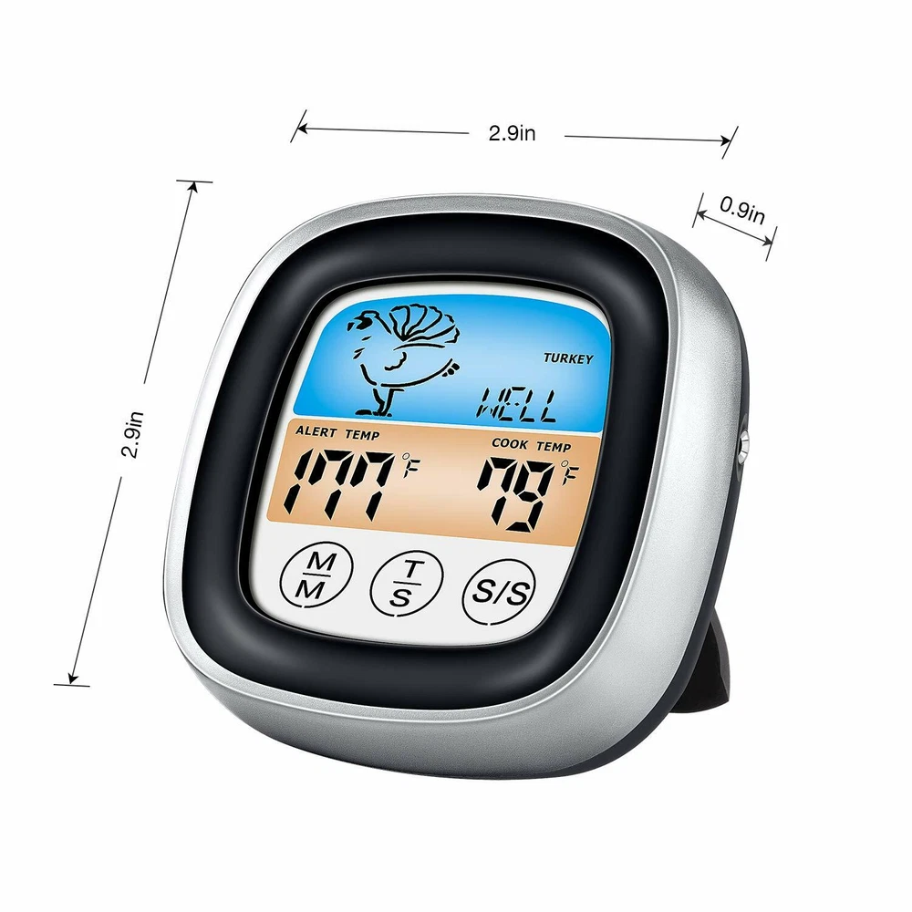Digital Meat Thermometer,color Instant Read Timer Alarm Cooking Steak Smoker BBQ